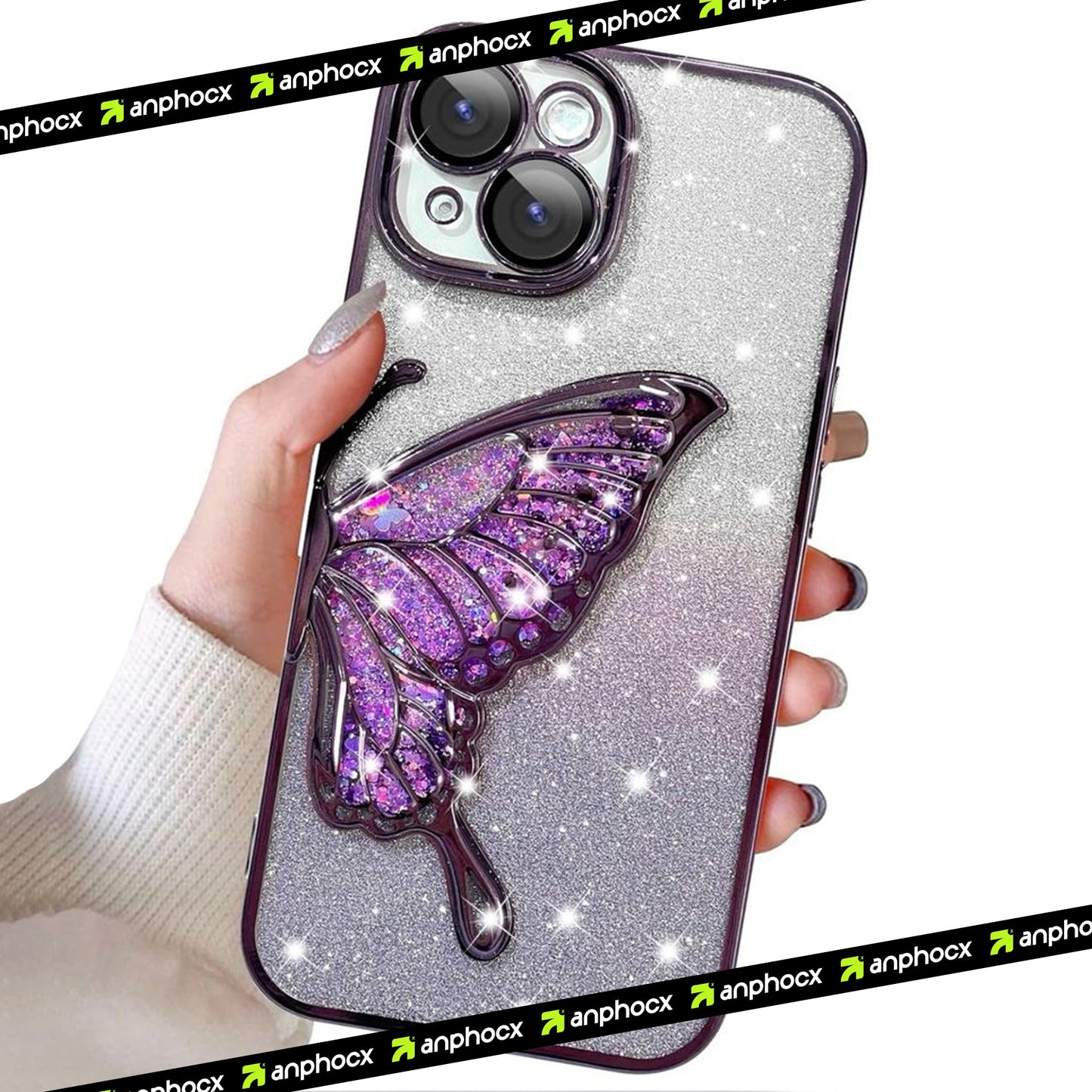 Butterfly-glitter-case