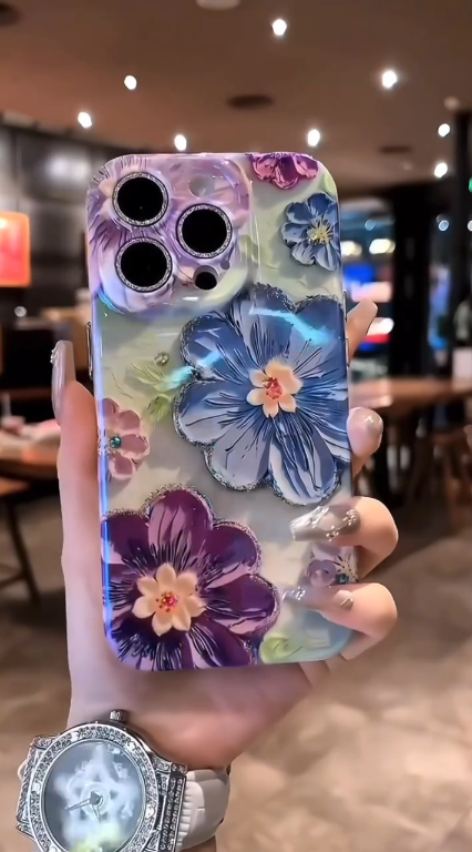 Purple floral iphone case