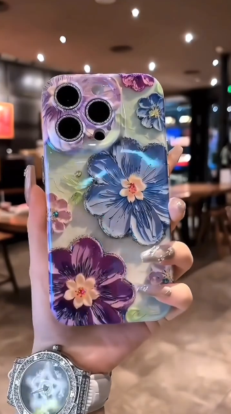 Purple floral iphone case